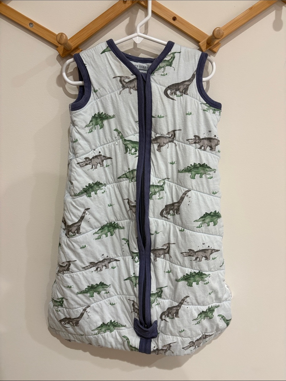 Burt’s Bees organic cotton beekeeper sleep sack 6-12 months dinosaur 1.5 tog